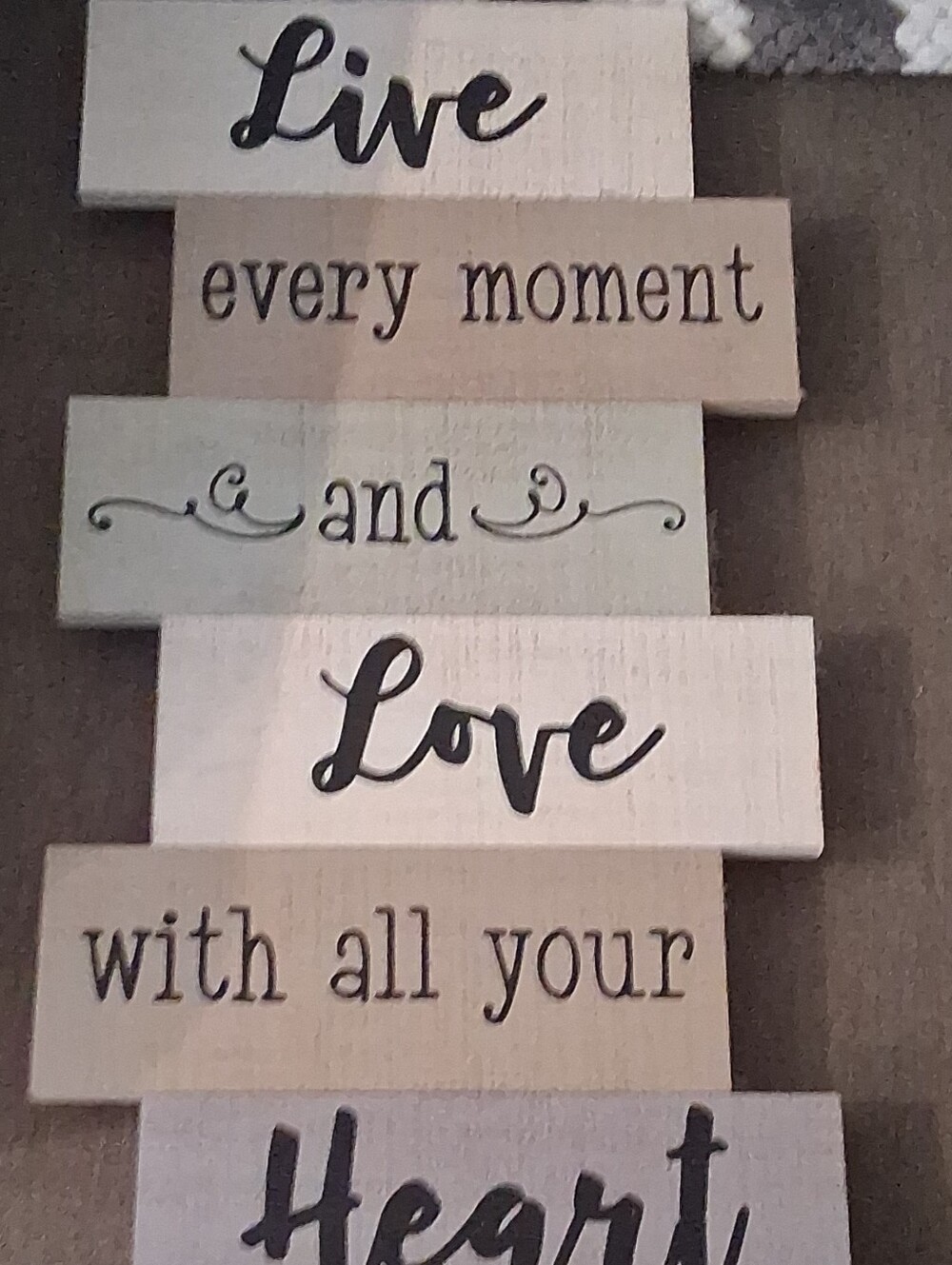 Live Every Moment and Love Wall Plaque - Neutral Tones